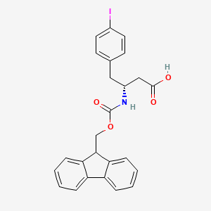 molecular formula C25H22INO4 B1310858 (R)-3-((((9H-fluoren-9-yl)methoxy)carbonyl)amino)-4-(4-iodophenyl)butanoic acid CAS No. 269396-73-8
