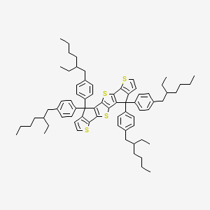 molecular formula C72H88S4 B13108618 3,3,13,13-tetrakis[4-(2-ethylhexyl)phenyl]-7,10,17,20-tetrathiahexacyclo[9.9.0.02,9.04,8.012,19.014,18]icosa-1(11),2(9),4(8),5,12(19),14(18),15-heptaene 