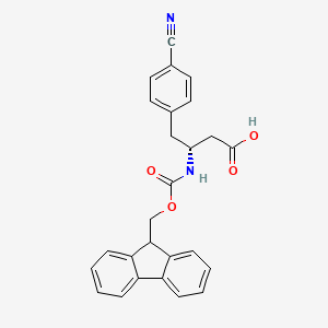 molecular formula C26H22N2O4 B1310867 (R)-3-((((9H-Fluoren-9-yl)methoxy)carbonyl)amino)-4-(4-cyanophenyl)butanoic acid CAS No. 269726-87-6