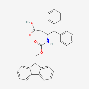 molecular formula C31H27NO4 B1310880 (R)-3-((((9H-芴-9-基)甲氧基)羰基)-氨基)-4,4-二苯基丁酸 CAS No. 332062-10-9