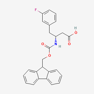 molecular formula C25H22FNO4 B1310881 (R)-3-((((9H-Fluoren-9-yl)methoxy)carbonyl)amino)-4-(3-fluorophenyl)butanoic acid CAS No. 331763-67-8