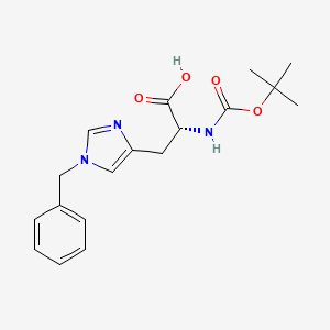 molecular formula C18H23N3O4 B1310882 (R)-3-(1-Benzyl-1H-imidazol-4-yl)-2-((tert-butoxycarbonyl)amino)propanoic acid CAS No. 65717-64-8