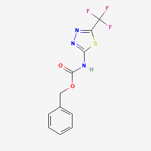 molecular formula C11H8F3N3O2S B13109156 Benzyl (5-(trifluoromethyl)-1,3,4-thiadiazol-2-yl)carbamate 