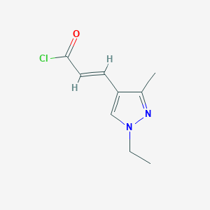 (2E)-3-(1-Ethyl-3-methyl-1H-pyrazol-4-YL)-acryloyl chloride