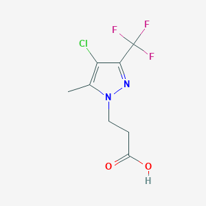 molecular formula C8H8ClF3N2O2 B1310924 3-[4-chloro-5-methyl-3-(trifluoromethyl)-1H-pyrazol-1-yl]propanoic acid CAS No. 1001518-84-8