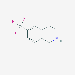 molecular formula C11H12F3N B13109268 1-Methyl-6-(trifluoromethyl)-1,2,3,4-tetrahydroisoquinoline 