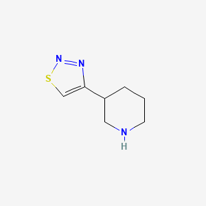 molecular formula C7H11N3S B13109304 4-(Piperidin-3-yl)-1,2,3-thiadiazole 