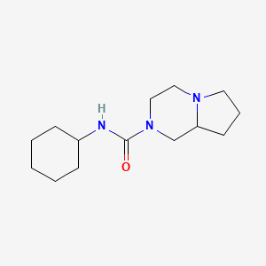 molecular formula C14H25N3O B13109360 N-Cyclohexylhexahydropyrrolo[1,2-a]pyrazine-2(1H)-carboxamide 