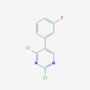 molecular formula C10H5Cl2FN2 B13109364 2,4-Dichloro-5-(3-fluorophenyl)pyrimidine 