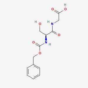 molecular formula C13H16N2O6 B1310937 (S)-2-(2-(((Benzyloxy)carbonyl)amino)-3-hydroxypropanamido)acetic acid CAS No. 30735-20-7