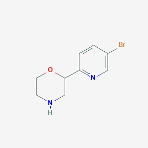molecular formula C9H11BrN2O B13109371 2-(5-Bromo-2-pyridyl)morpholine 