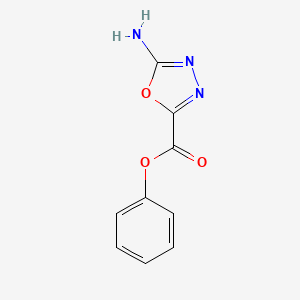 molecular formula C9H7N3O3 B13109413 Phenyl 5-amino-1,3,4-oxadiazole-2-carboxylate 