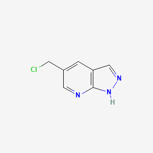 molecular formula C7H6ClN3 B13109422 5-(chloromethyl)-1H-pyrazolo[3,4-b]pyridine 