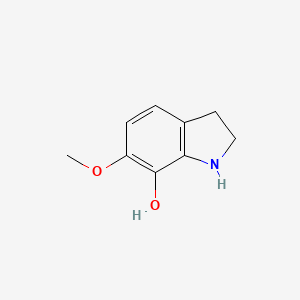 molecular formula C9H11NO2 B13109460 6-Methoxyindolin-7-ol 