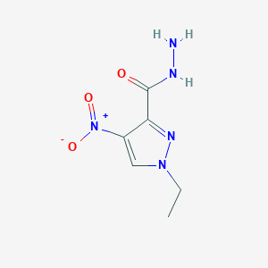 molecular formula C6H9N5O3 B1310955 1-ethyl-4-nitro-1H-pyrazole-3-carbohydrazide CAS No. 1001755-77-6