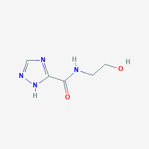 molecular formula C5H8N4O2 B13109587 N-(2-hydroxyethyl)-1H-1,2,4-triazole-5-carboxamide 