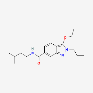 molecular formula C18H27N3O2 B13109601 3-Ethoxy-N-(3-methylbutyl)-2-propyl-2H-indazole-6-carboxamide CAS No. 919108-04-6