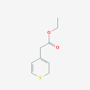 molecular formula C9H12O2S B13109623 Ethyl2-(2H-thiopyran-4-yl)acetate 