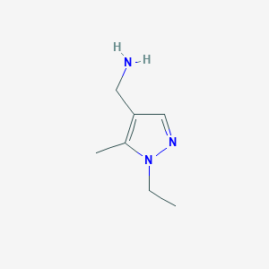 molecular formula C7H13N3 B1310963 1-(1-乙基-5-甲基-1H-吡唑-4-基)甲胺 CAS No. 898046-26-9