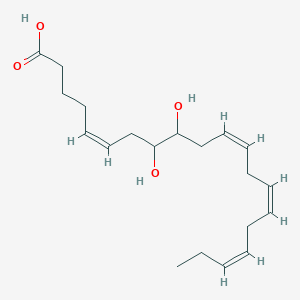 molecular formula C20H32O4 B131097 (+/-)-8,9-dihydroxy-5Z,11Z,14Z,17Z-eicosatetraenoic acid CAS No. 867350-87-6