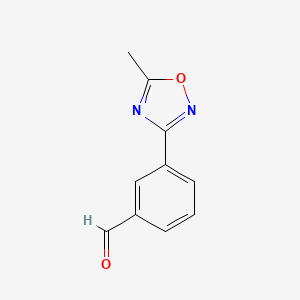 molecular formula C10H8N2O2 B1310982 3-(5-Methyl-1,2,4-oxadiazol-3-yl)benzaldehyde CAS No. 852180-68-8