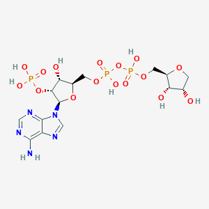 molecular formula C15H24N5O16P3 B131101 [(2r,3r,4r,5r)-5-(6-Amino-9h-Purin-9-Yl)-3-Hydroxy-4-(Phosphonooxy)tetrahydrofuran-2-Yl]methyl [(2r,3s,4s)-3,4-Dihydroxytetrahydrofuran-2-Yl]methyl Dihydrogen Diphosphate CAS No. 146318-03-8