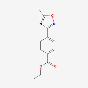 molecular formula C12H12N2O3 B1311024 Ethyl 4-(5-methyl-1,2,4-oxadiazol-3-yl)benzoate CAS No. 850375-01-8