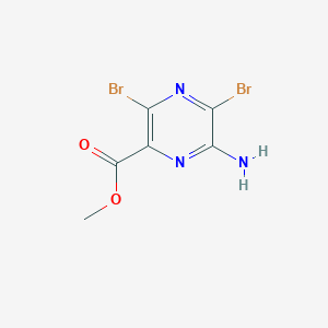 molecular formula C6H5Br2N3O2 B13110265 Methyl 6-amino-3,5-dibromopyrazine-2-carboxylate 