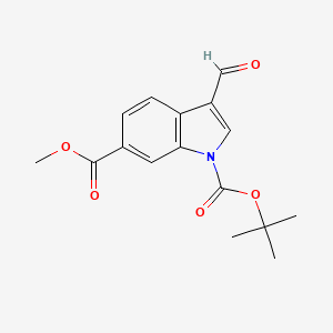 molecular formula C16H17NO5 B1311027 1-叔丁基 6-甲基 3-甲酰-1h-吲哚-1,6-二羧酸酯 CAS No. 850374-95-7