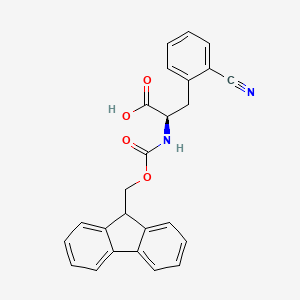 molecular formula C25H20N2O4 B1311030 (R)-2-((((9H-Fluoren-9-yl)methoxy)carbonyl)amino)-3-(2-cyanophenyl)propanoic acid CAS No. 401620-74-4