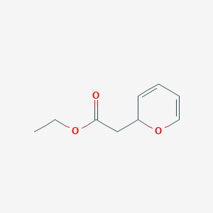 molecular formula C9H12O3 B13110429 Ethyl2-(2H-pyran-2-yl)acetate 