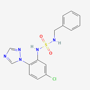 molecular formula C15H14ClN5O2S B13110563 N-benzyl-N'-[5-chloro-2-(1H-1,2,4-triazol-1-yl)phenyl]sulfamide 