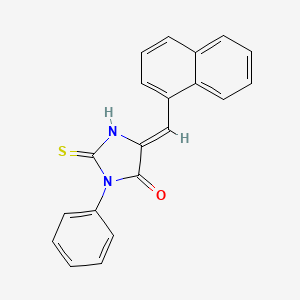 molecular formula C20H14N2OS B1311112 5-(1-Naphthalenylmethylene)-3-phenyl-2-thioxo-4-imidazolidinone CAS No. 61442-32-8
