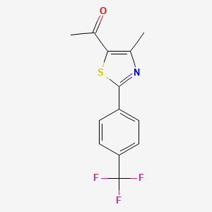 molecular formula C13H10F3NOS B1311150 1-{4-Methyl-2-[4-(trifluoromethyl)phenyl]-1,3-thiazol-5-yl}ethan-1-one CAS No. 447406-53-3