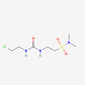 molecular formula C7H16ClN3O3S B13111526 Ethanesulfonamide, 2-((((2-chloroethyl)amino)carbonyl)amino)-N,N-dimethyl- CAS No. 91893-26-4