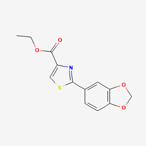 molecular formula C13H11NO4S B1311159 Ethyl 2-(benzo[d][1,3]dioxol-5-yl)thiazole-4-carboxylate CAS No. 248249-53-8