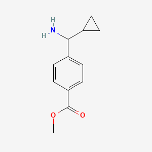 molecular formula C12H15NO2 B13112519 Methyl4-(amino(cyclopropyl)methyl)benzoate 