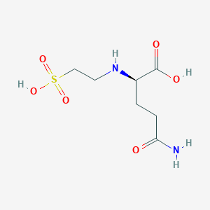 molecular formula C7H14N2O6S B13112897 (R)-5-Amino-5-oxo-2-((2-sulfoethyl)amino)pentanoic acid 