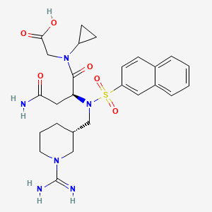 molecular formula C26H34N6O6S B13112906 N-(N2-(((S)-1-Carbamimidoylpiperidin-3-yl)methyl)-N2-(naphthalen-2-ylsulfonyl)-L-asparaginyl)-N-cyclopropylglycine 