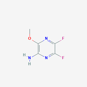 molecular formula C5H5F2N3O B13112974 5,6-Difluoro-3-methoxy-2-pyrazinamine 