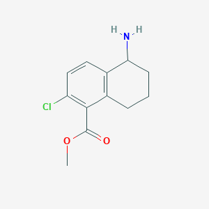 molecular formula C12H14ClNO2 B13113010 Methyl 5-amino-2-chloro-5,6,7,8-tetrahydronaphthalene-1-carboxylate hydrochloride 