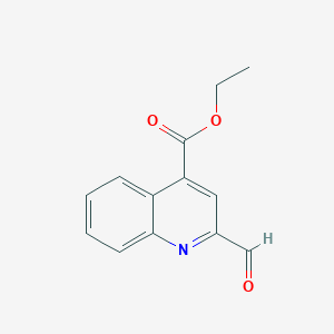 molecular formula C13H11NO3 B13113058 Ethyl2-formylquinoline-4-carboxylate 