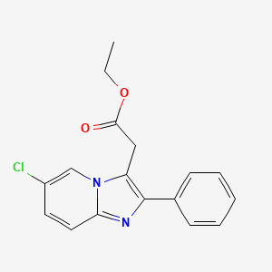 molecular formula C17H15ClN2O2 B1311314 Ethyl 2-(6-chloro-2-phenylimidazo[1,2-a]pyridin-3-yl)acetate CAS No. 193979-43-0