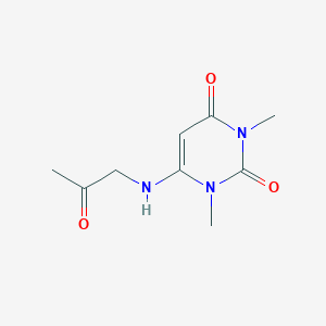 molecular formula C9H13N3O3 B13113150 1,3-Dimethyl-6-((2-oxopropyl)amino)pyrimidine-2,4(1H,3H)-dione 