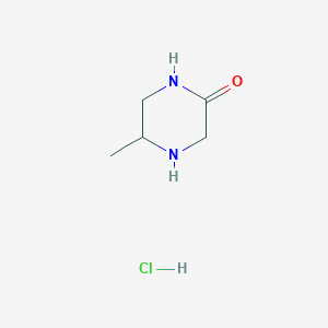 molecular formula C5H11ClN2O B13113306 5-Methyl-2-piperazinone HCl 