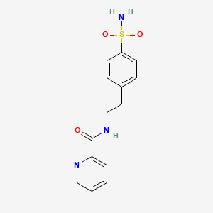 molecular formula C14H15N3O3S B13113383 N-(4-Sulfamoylphenethyl)picolinamide 
