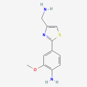 molecular formula C11H13N3OS B13113418 4-(4-(Aminomethyl)thiazol-2-yl)-2-methoxyaniline 