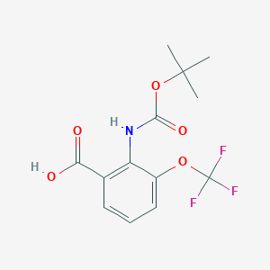molecular formula C13H14F3NO5 B1311346 2-[(tert-Butoxycarbonyl)amino]-3-(trifluoromethoxy)benzoic acid CAS No. 561304-40-3