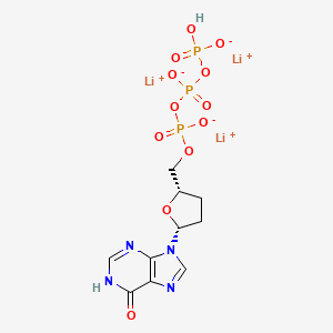 molecular formula C10H12Li3N4O12P3 B13113477 Lithium((2S,5R)-5-(6-hydroxy-9H-purin-9-yl)tetrahydrofuran-2-yl)methylhydrogentriphosphate 