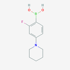 molecular formula C11H15BFNO2 B13113524 (2-Fluoro-4-(piperidin-1-yl)phenyl)boronic acid 